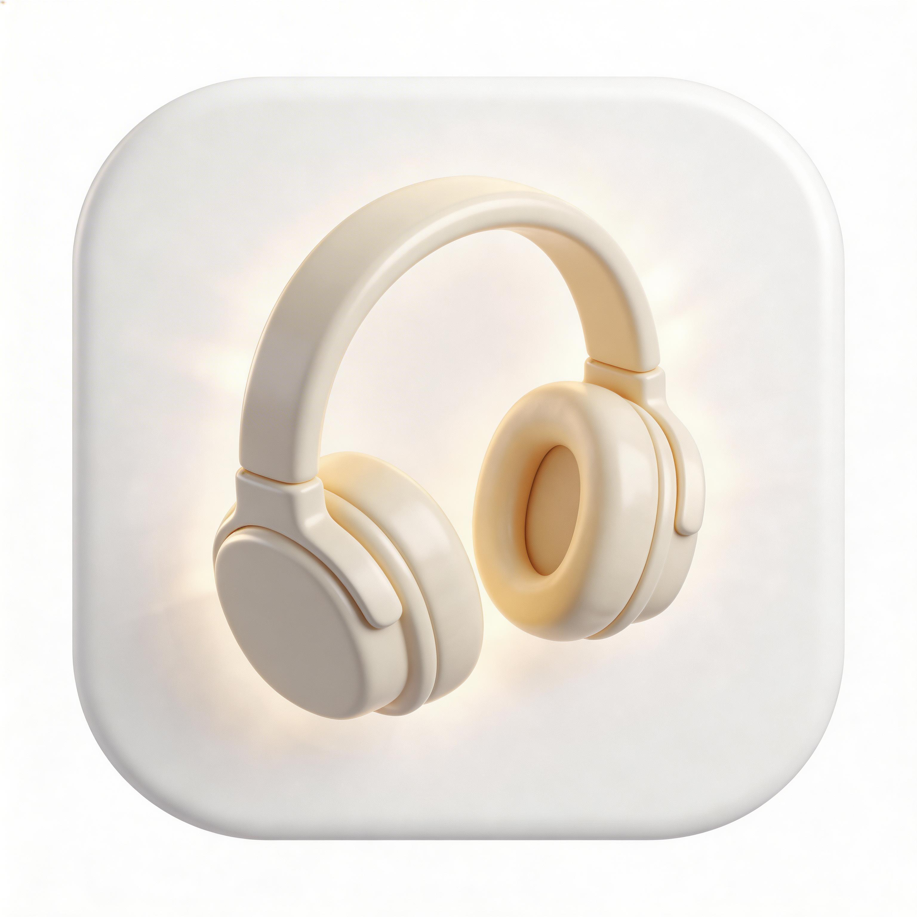 3D headphones icon glossy