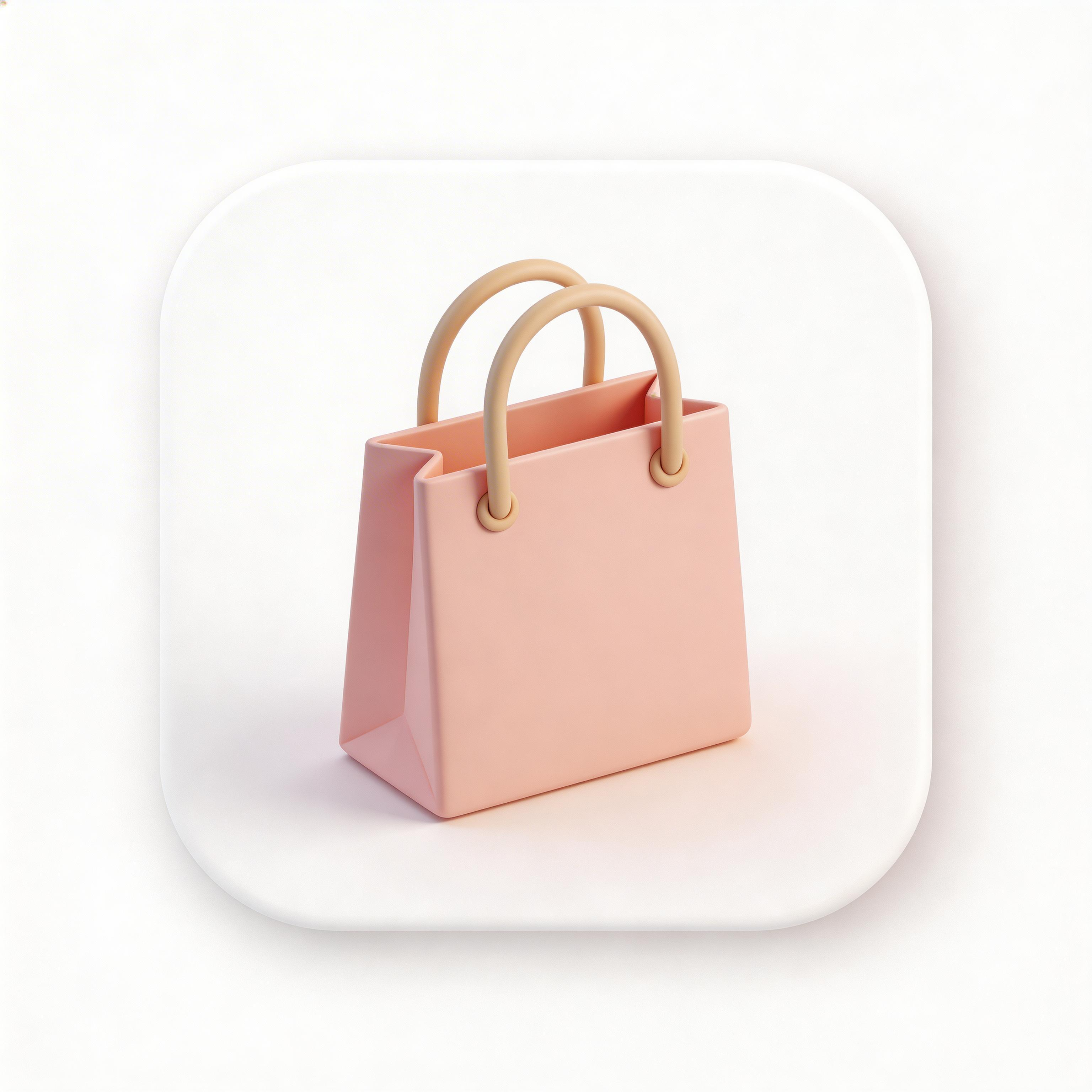 3D shopping bag icon isometric